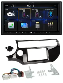 Alpine Bluetooth 2DIN MP3 DAB USB Autoradio für Kia Rio UB ab 15 piano-schwarz