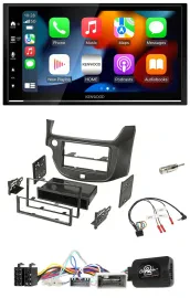 Kenwood DAB USB Bluetooth 2DIN Lenkrad Autoradio für Honda Jazz ab 14 dunkelgrau