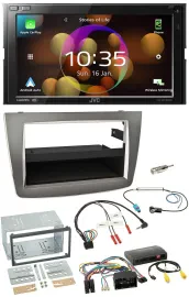 JVC DAB Lenkrad 2DIN Bluetooth USB Autoradio für Alfa Romeo Mito silber 14-18 In
