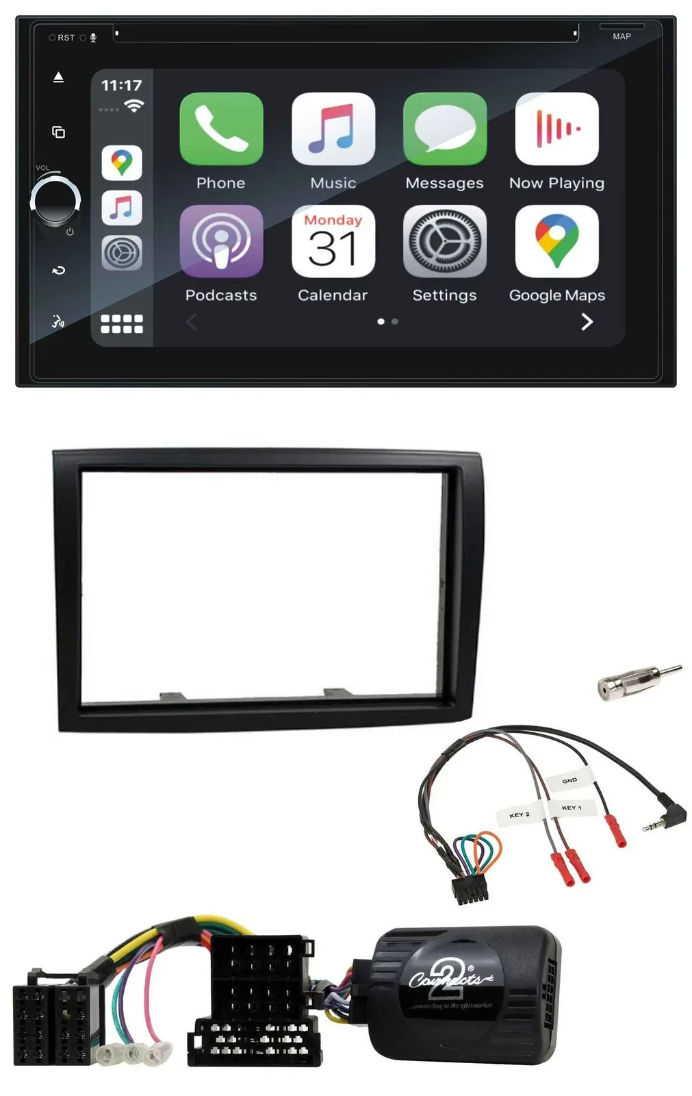 Blaupunkt DAB Lenkrad TMC Bluetooth USB 2DIN Navigation für Citroen Jumper Peuge