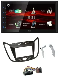 JVC USB Bluetooth MP3 DAB 2DIN Autoradio für Ford C-Max (ab 10) braun