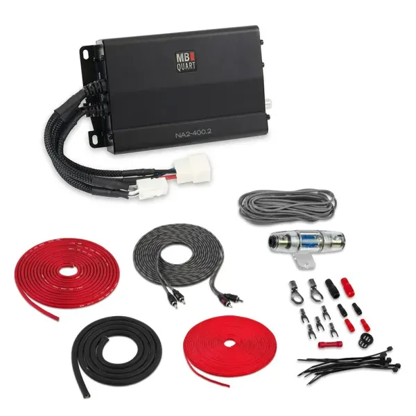 MB Quart NA2-400.2 400W Class-D 2-Channel Car Amplifier w/ Free 8 Gauge Amp Kit