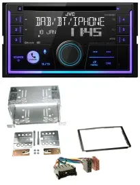 Автомагнитола JVC 2 DIN, CD, USB, Bluetooth, DAB для Hyundai Santa Fe SM (2004–2006)