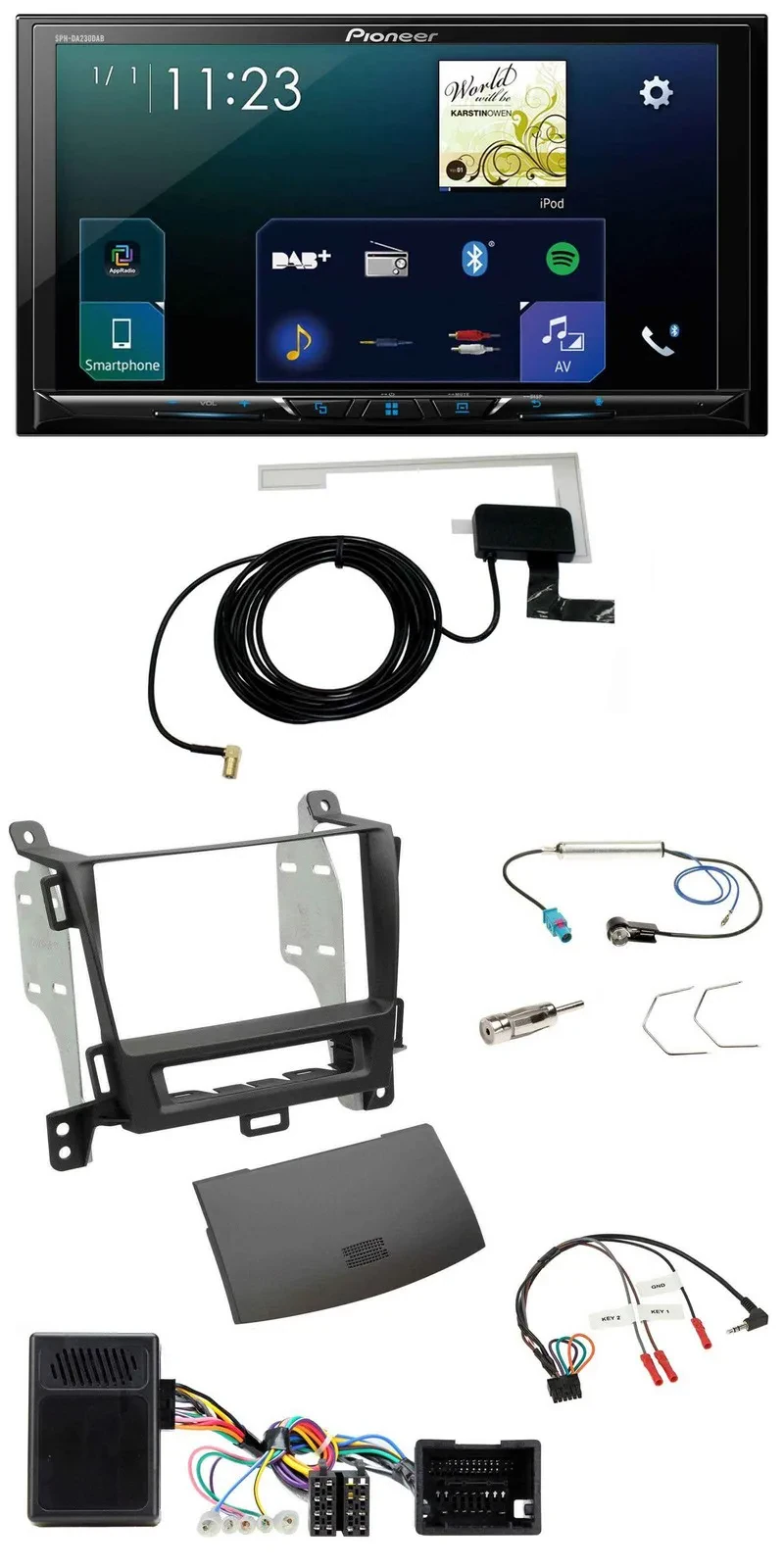 Pioneer 2DIN DAB USB Lenkrad Bluetooth Autoradio für Opel Zafira ab 13 jet black