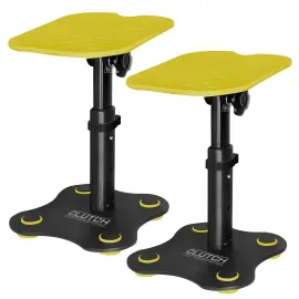 Studio Monitor Speaker Desktop Stand Height Adjustable Pair Yellow Trim Clutch