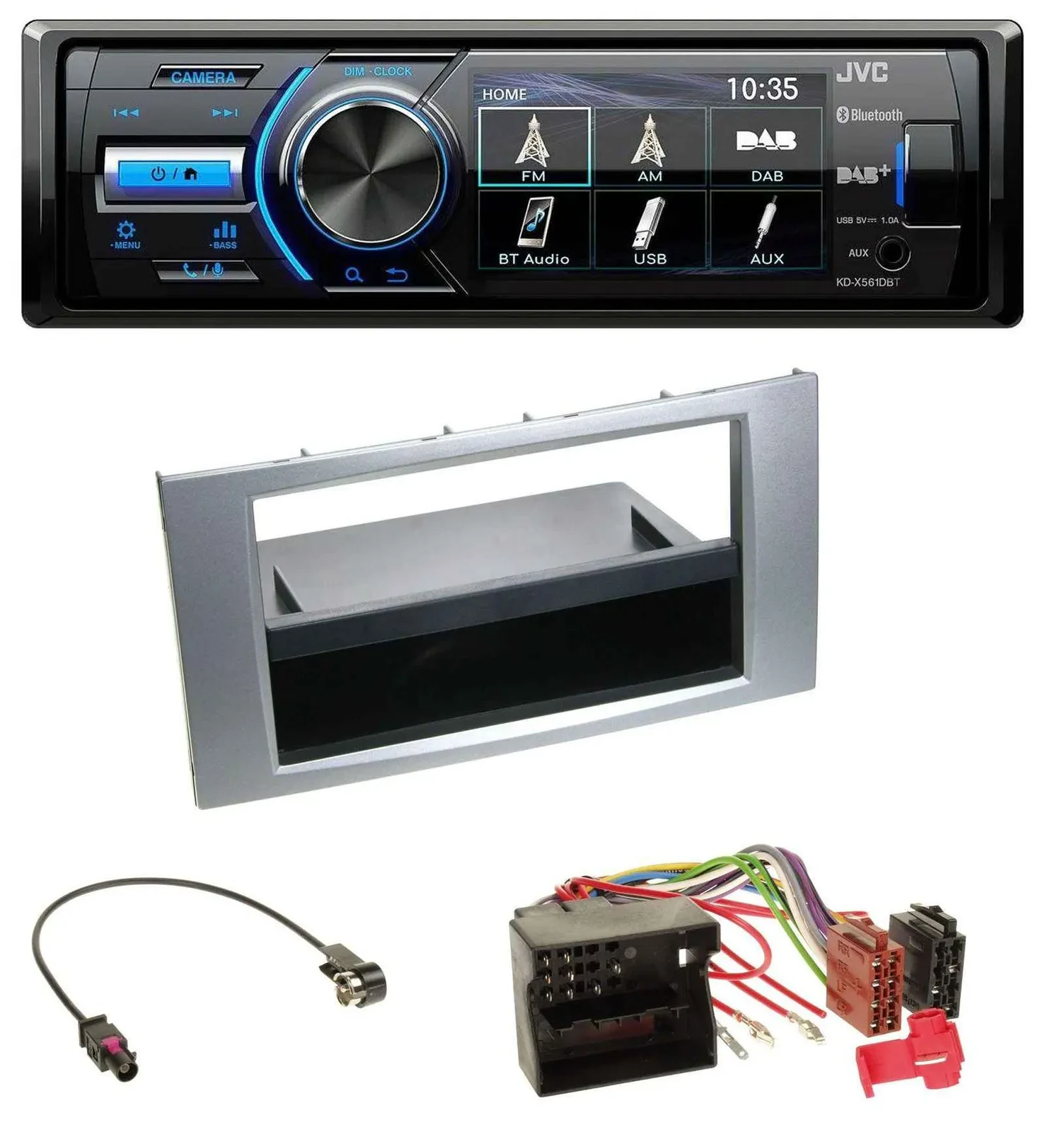 JVC Bluetooth MP3 USB DAB Autoradio für Ford Kuga Fusion Transit 05-12 silber