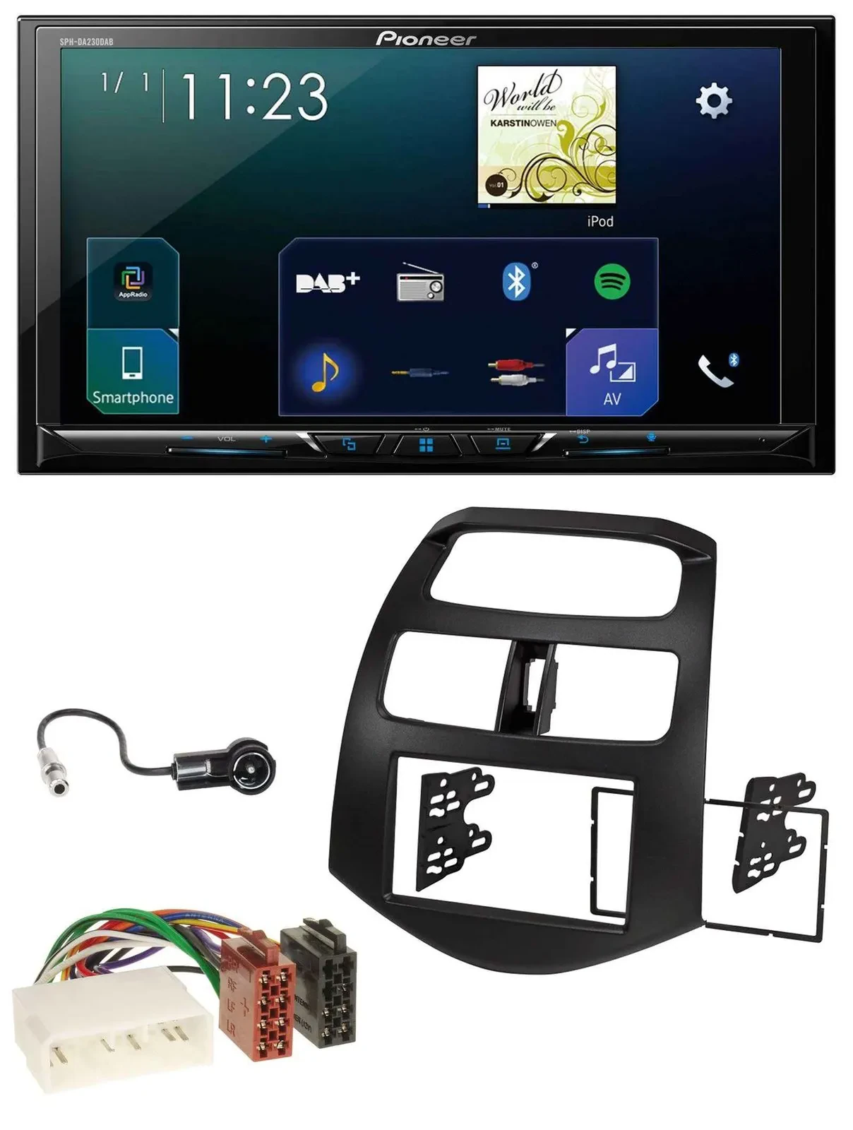 Pioneer MP3 Bluetooth USB 2DIN DAB Autoradio für Chevrolet Spark KLM 2012-2013