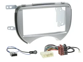 Einbauset Doppel DIN Autoradio für Nissan Micra 2010-2013 silber