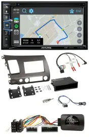 Alpine DAB TMC Bluetooth 2DIN USB Lenkrad Navigation für Honda Civic 06-10 Hybri