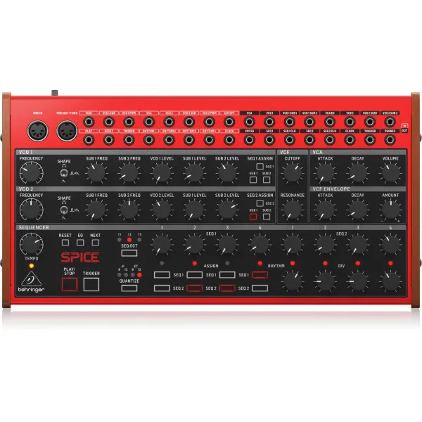 BEHRINGER SPICE - Аналоговый полумодульный полиритмический синтезатор с 2 осцилляторами, 4 суб-осцил