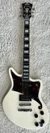 D'Angelico Premier Bedford Solid Body Electric Guitar, Antique White w/Bag