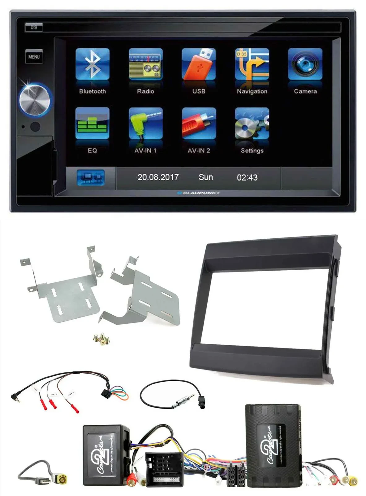 Blaupunkt Lenkrad USB Bluetooth TMC 2DIN Navigation für Porsche Cayenne Soundsys