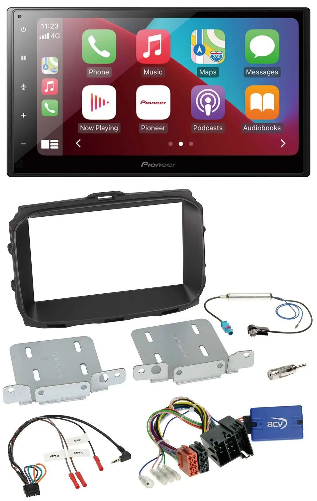 Pioneer USB Lenkrad DAB 2DIN Bluetooth Autoradio für Alfa Romeo Giulietta 2013-2