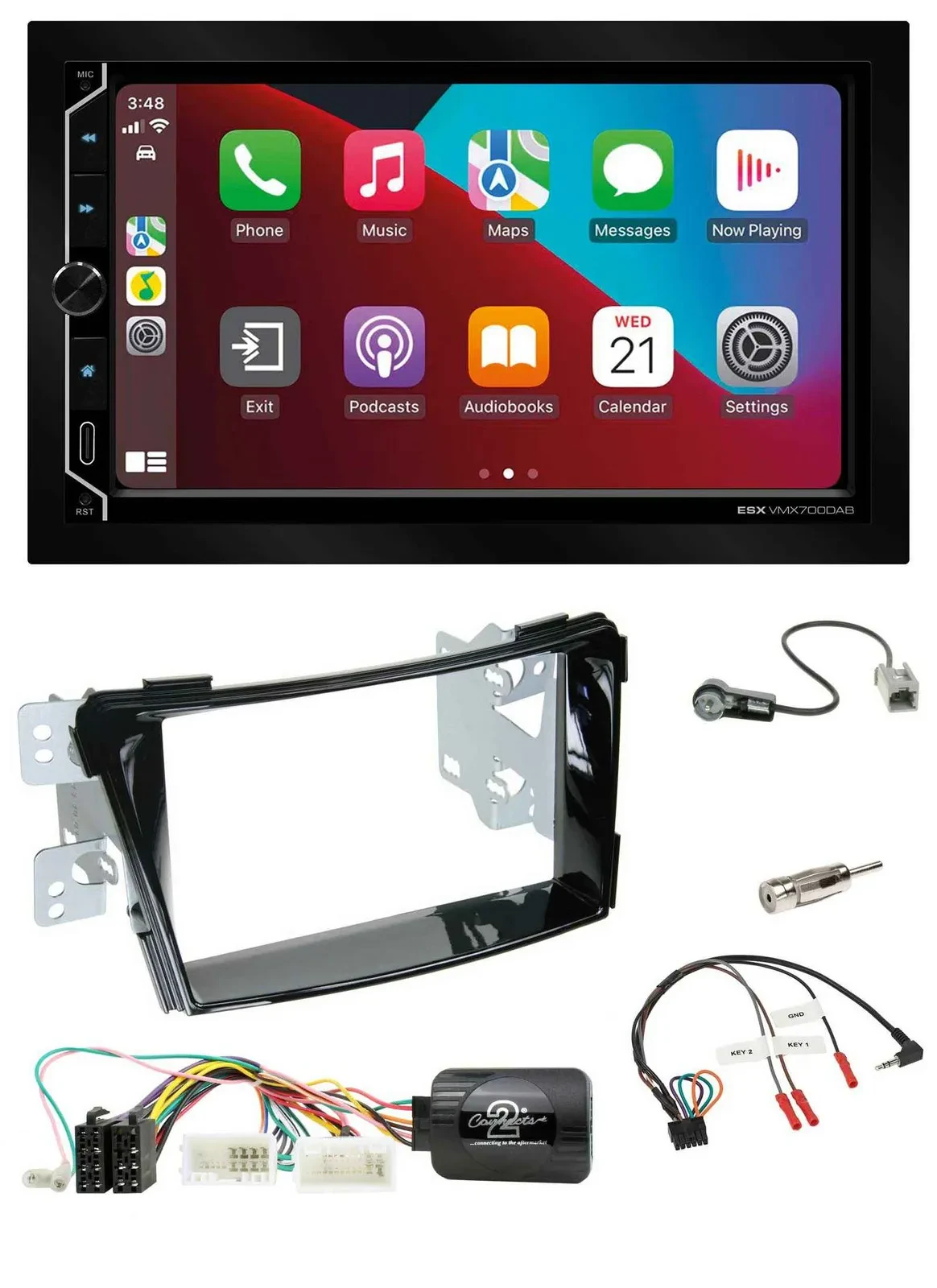 ESX 2DIN DAB USB Lenkrad Bluetooth Autoradio für Hyundai i40 ab 2011 VF Klavierl