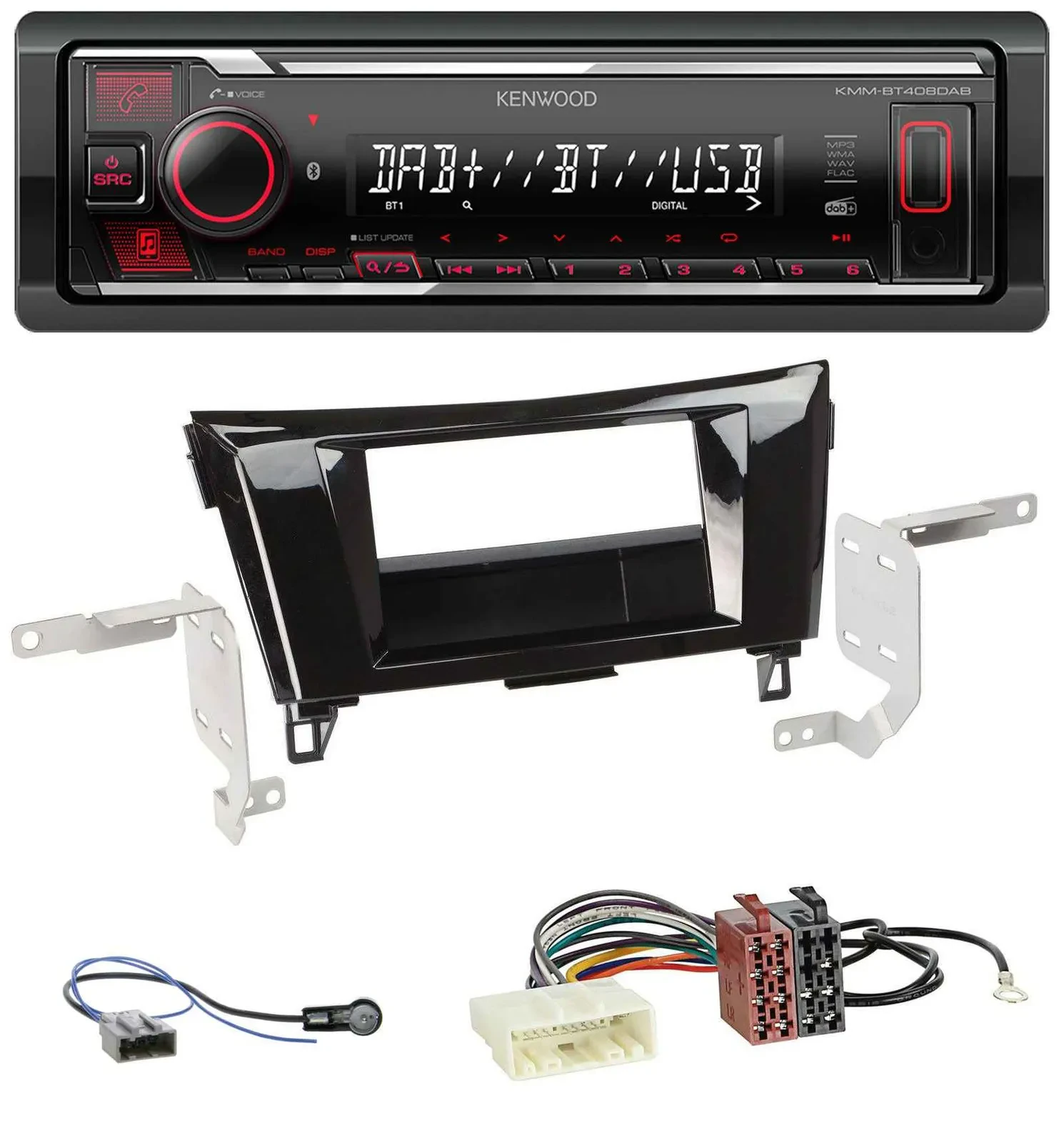 Kenwood MP3 Bluetooth USB DAB Autoradio für Nissan Qashqai X-Trail ab 2014