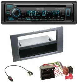 Автомагнитола для Ford Fiesta/Focus (2004–2008) Kenwood Bluetooth, DAB, CD, MP3, USB, антрацит