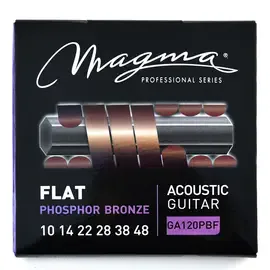 Струны для акустической гитары с плоской обмоткой 10-48 Magma Strings GA120PBF
