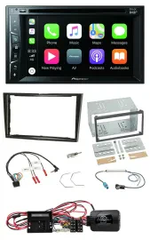 Автомагнитола Pioneer 2-DIN, USB, DVD, Bluetooth, DAB, для Opel Corsa D, черный глянец