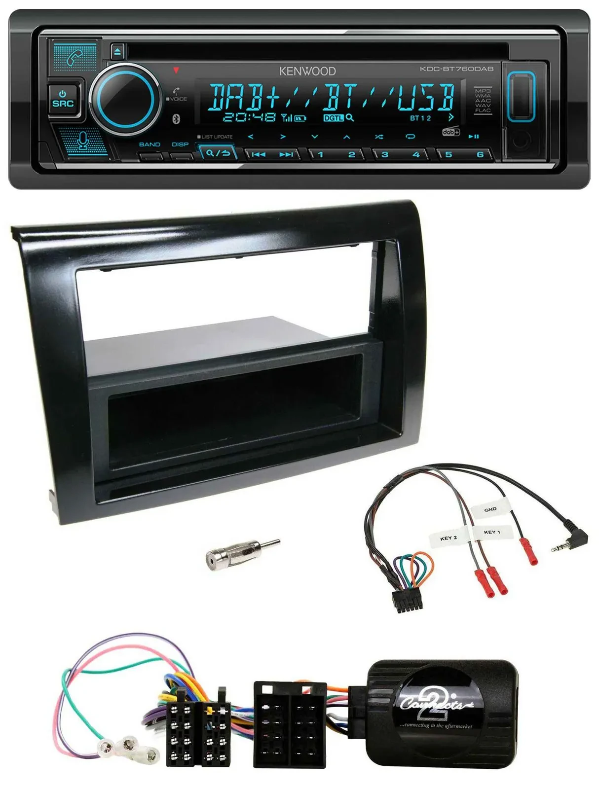 Автомагнитола Kenwood Bluetooth DAB USB CD для Fiat Bravo 2007–2014