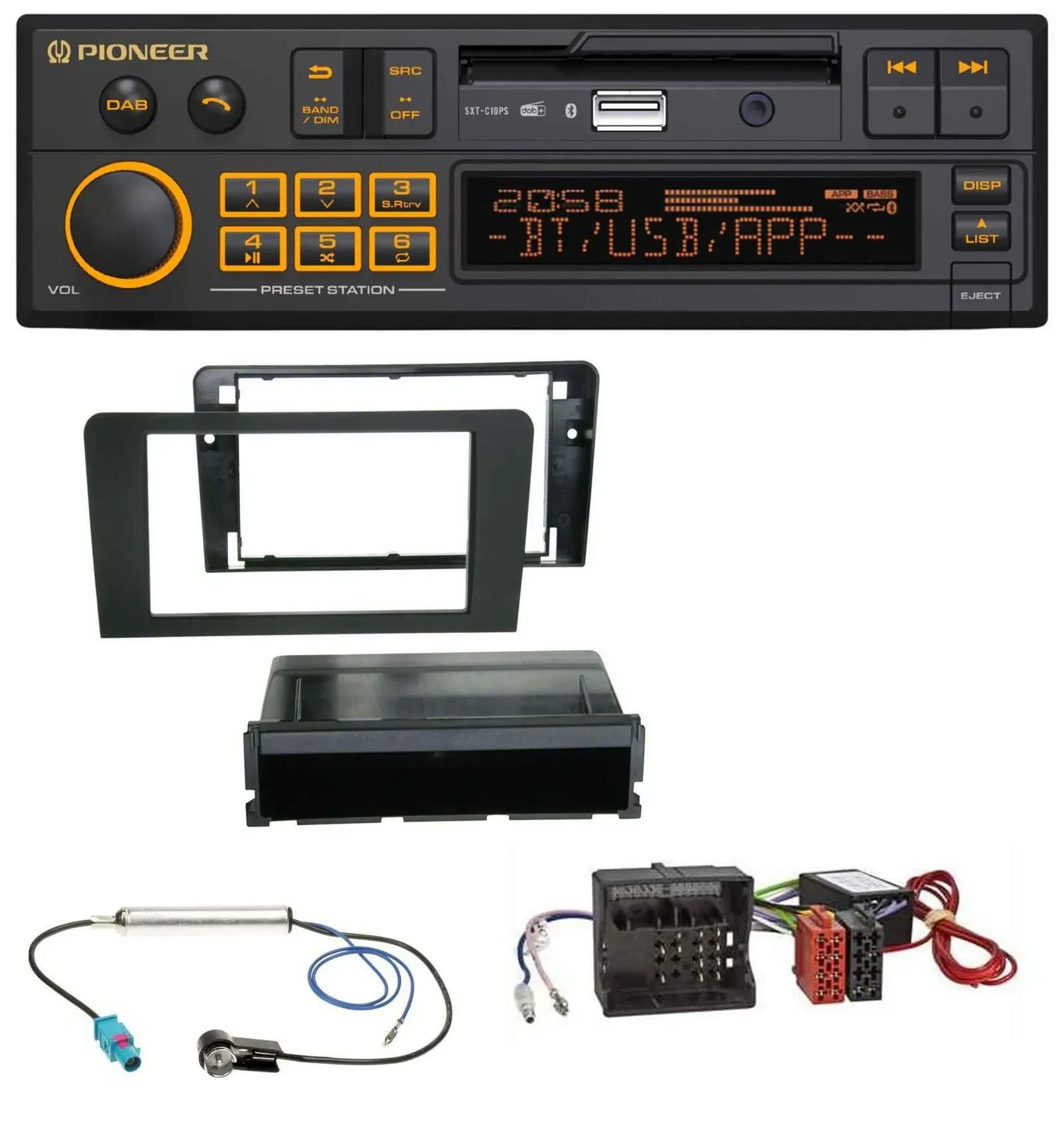 Pioneer DAB MP3 USB Bluetooth Autoradio für Audi A3 8P 06-12 Symphony Aktivsyste