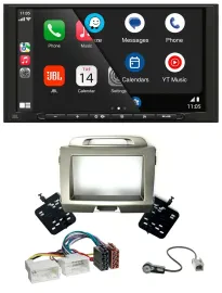 JBL USB 2DIN MP3 Bluetooth AUX Autoradio für Kia Sportage 3 SL 10-15 silber