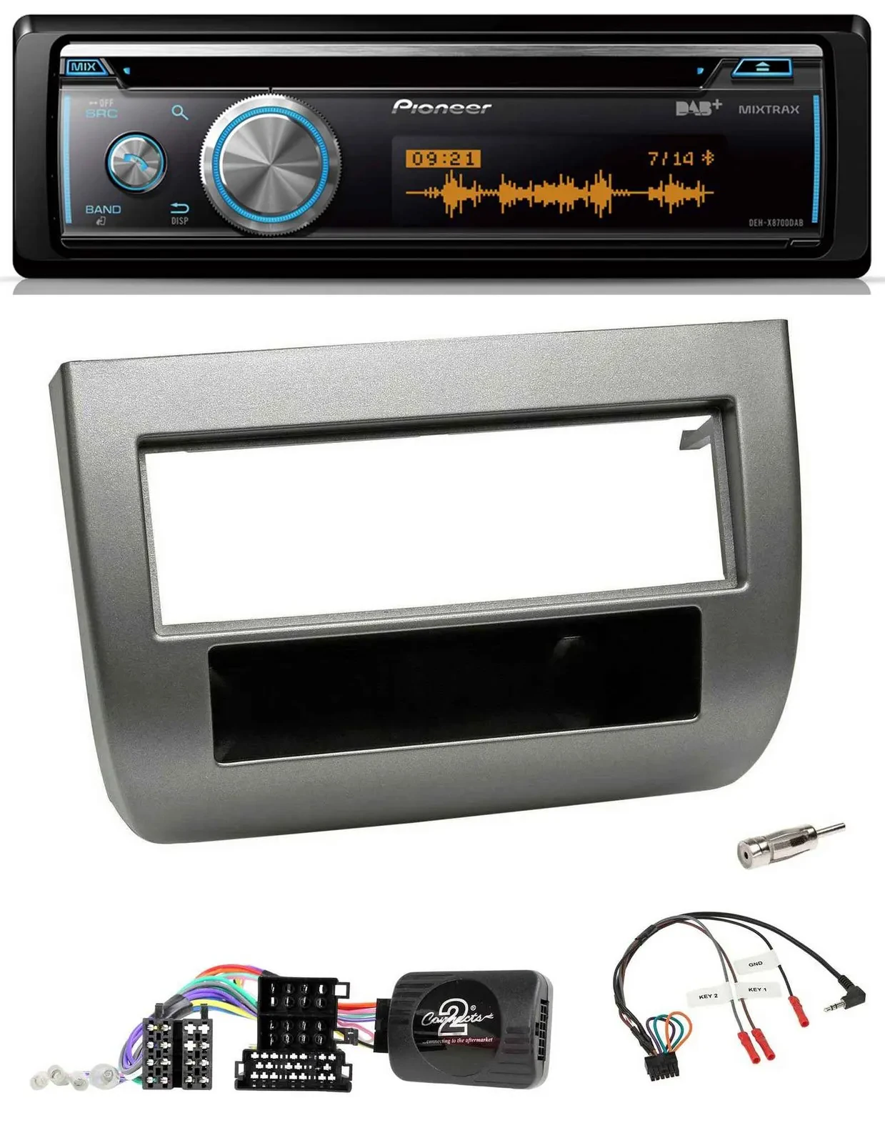 Pioneer Lenkrad DAB USB CD Bluetooth Autoradio für Lancia Y 843 2005-2011 anthra
