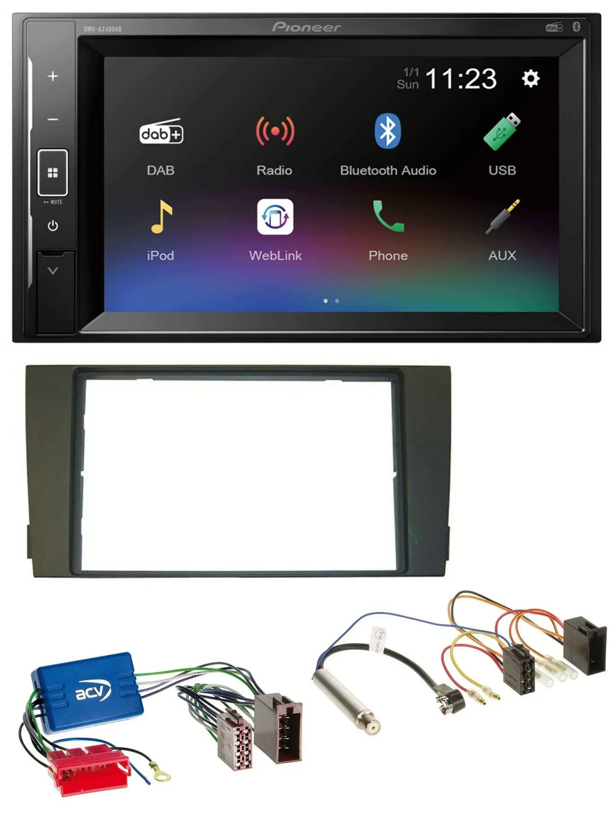 Pioneer DAB MP3 2DIN Bluetooth USB Autoradio für Audi A6 C5 01-05 Aktivsystem Mi