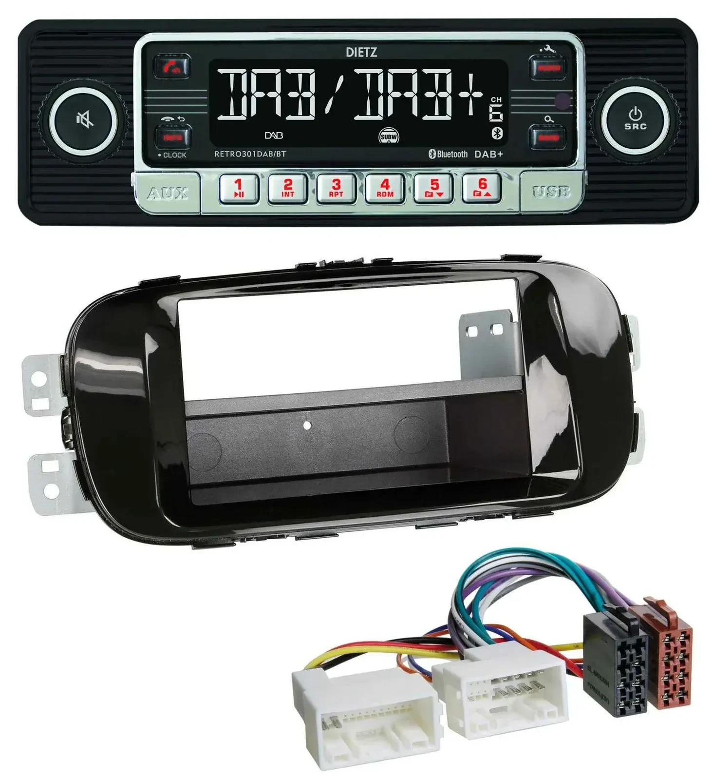 Автомагнитола для Kia Soul PS (с 2014) Dietz USB, DAB, MP3, Bluetooth, цвет чёрный (piano black)