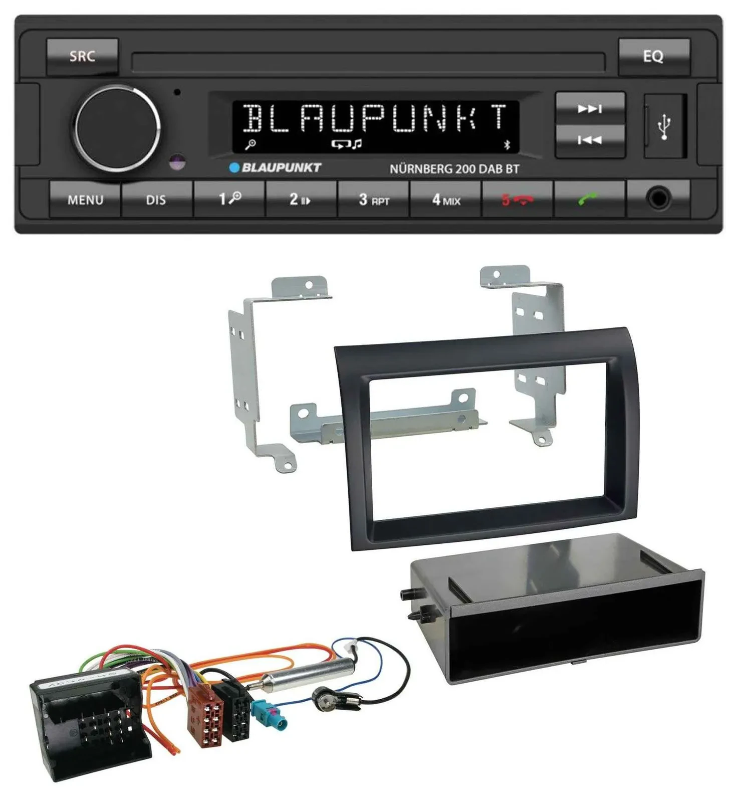 Автомагнитола Blaupunkt DAB, USB, MP3, Bluetooth для Citroën Jumper (2006–2011), Quadlock, чёрная