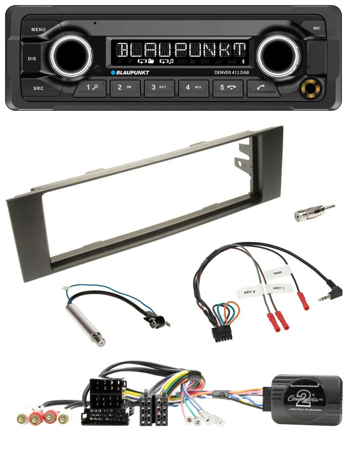Blaupunkt Bluetooth DAB Lenkrad USB Autoradio für Audi A3 (2003-2006)