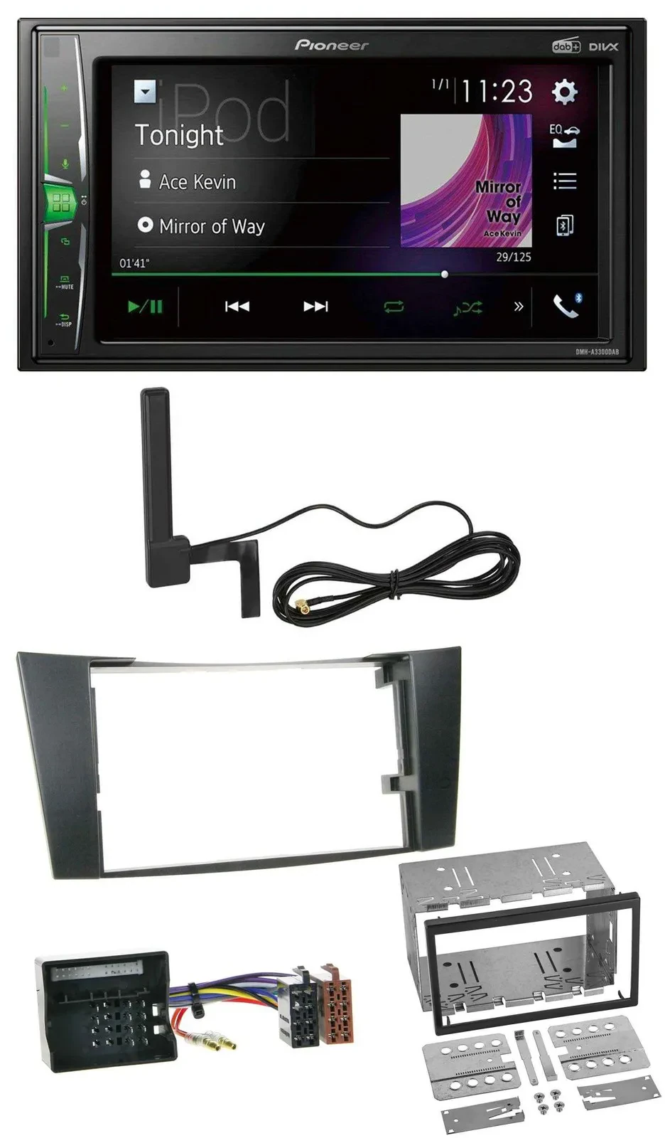 Pioneer MP3 DAB AUX 2DIN Bluetooth Autoradio für Mercedes CLS E-Klasse W211 02-0