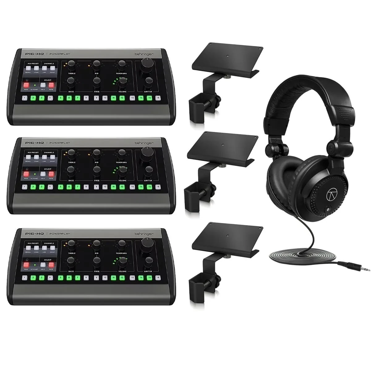 Behringer P16-HQ POWERPLAY 16-Channel Personal Monitoring Mixer WITH BEHRINGER M
