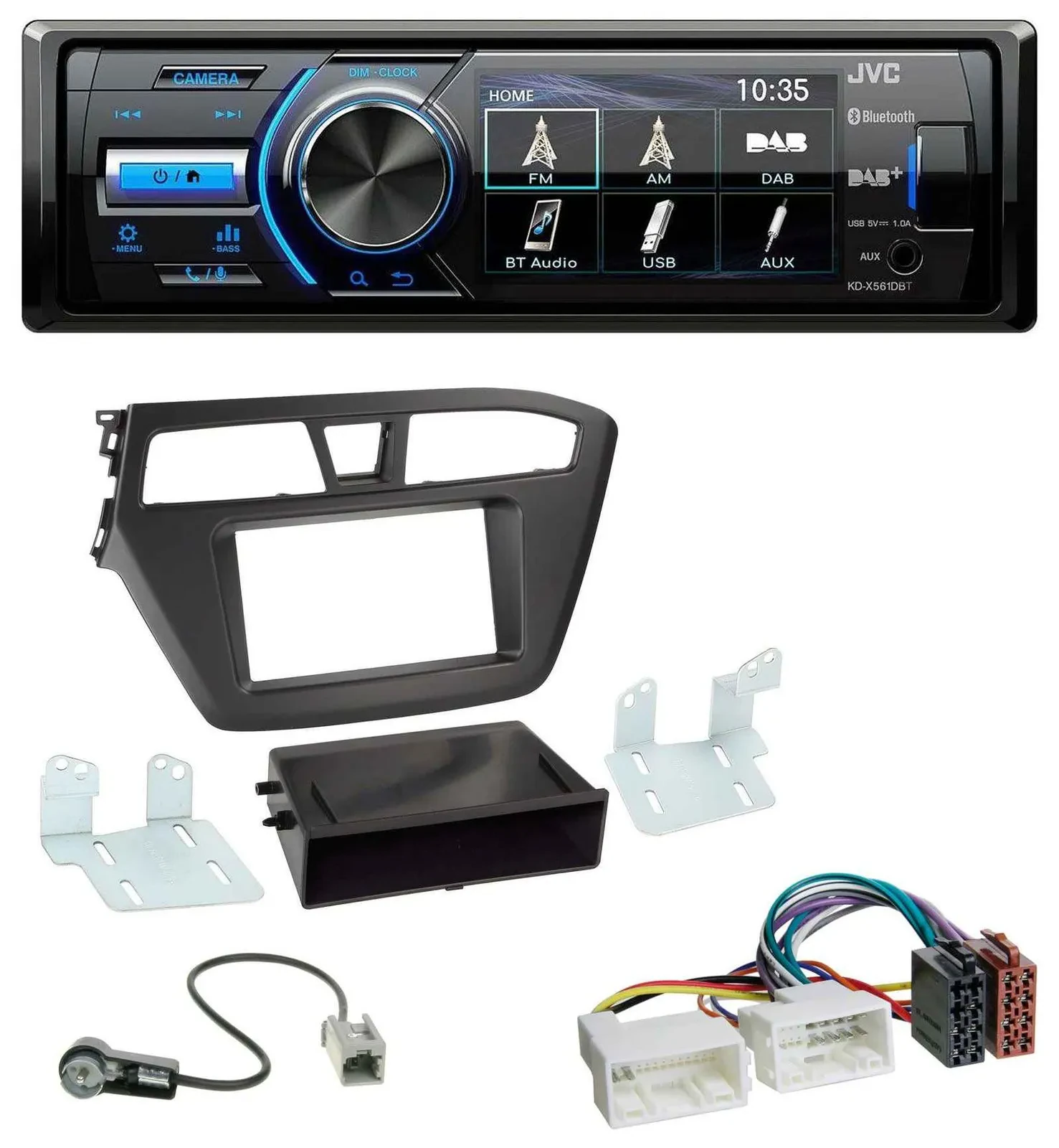 Автомагнитола для Hyundai i20 (2014–2020) JVC Bluetooth USB DAB MP3