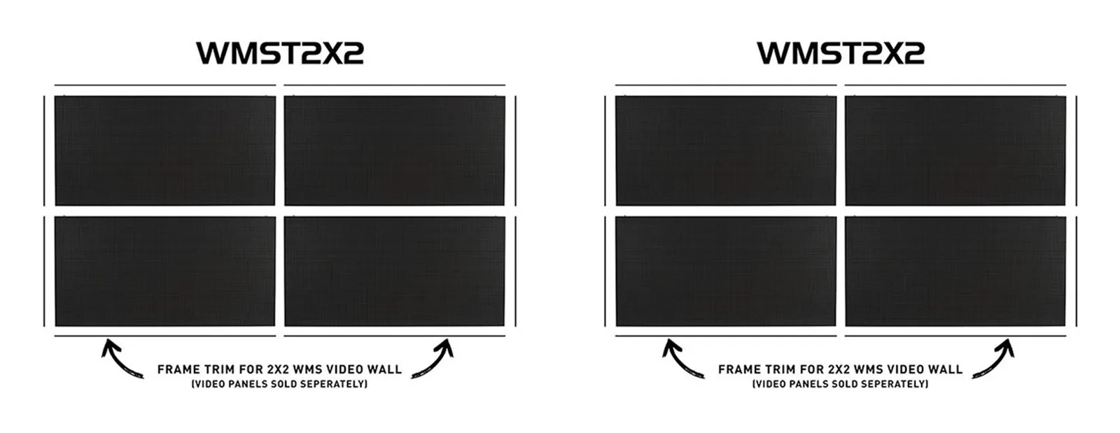(2) American DJ WMST2 Top and Bottom, Middle Trim Sections for WMS Panel Series