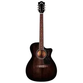 Электроакустическая гитара Guild OM-260CE Deluxe Flamed Mahogany Orchestra Cutaway Transparent Black Burst