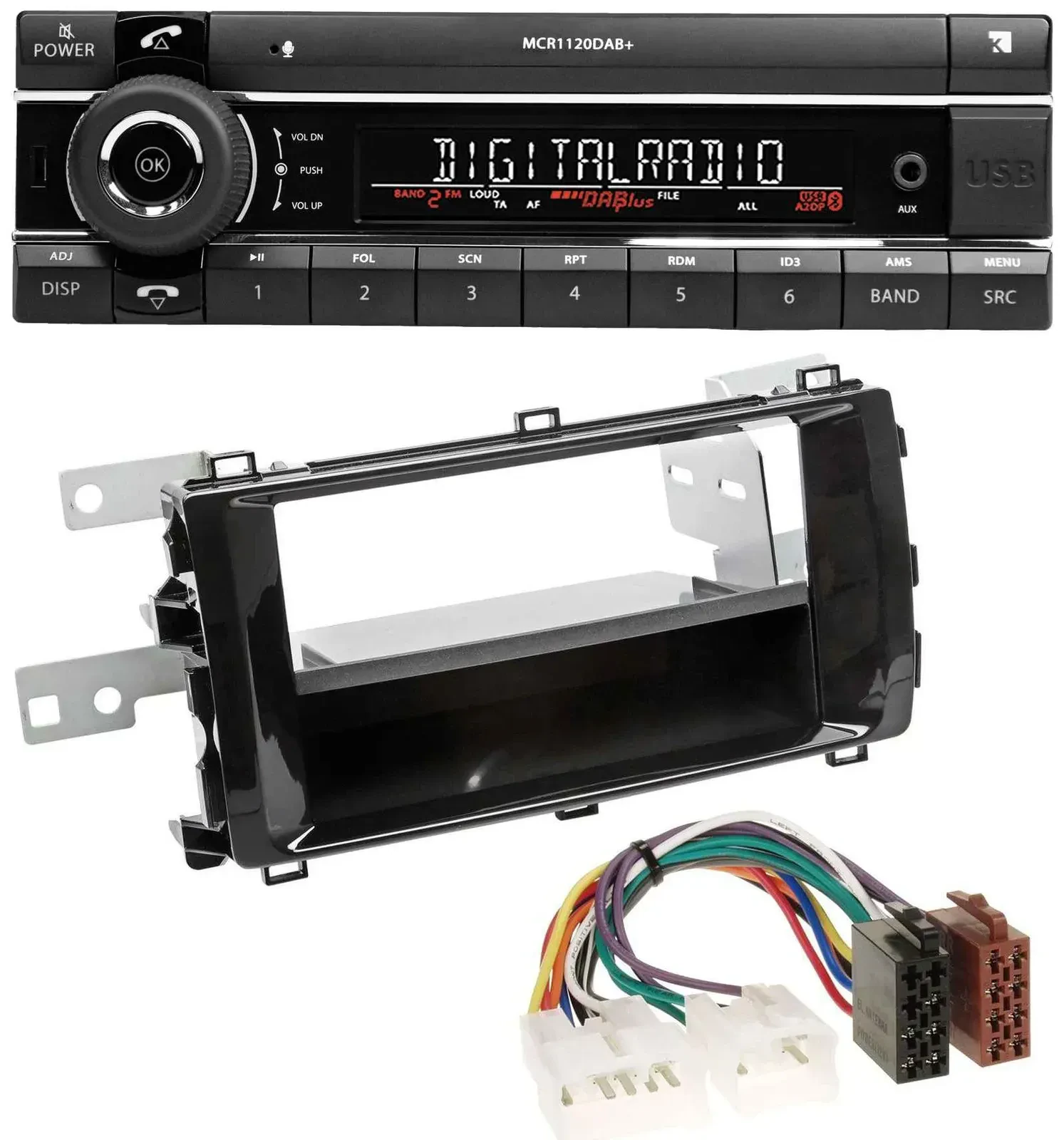 Kienzle Bluetooth MP3 USB DAB Autoradio für Toyota Auris (ab 2013) schwarz