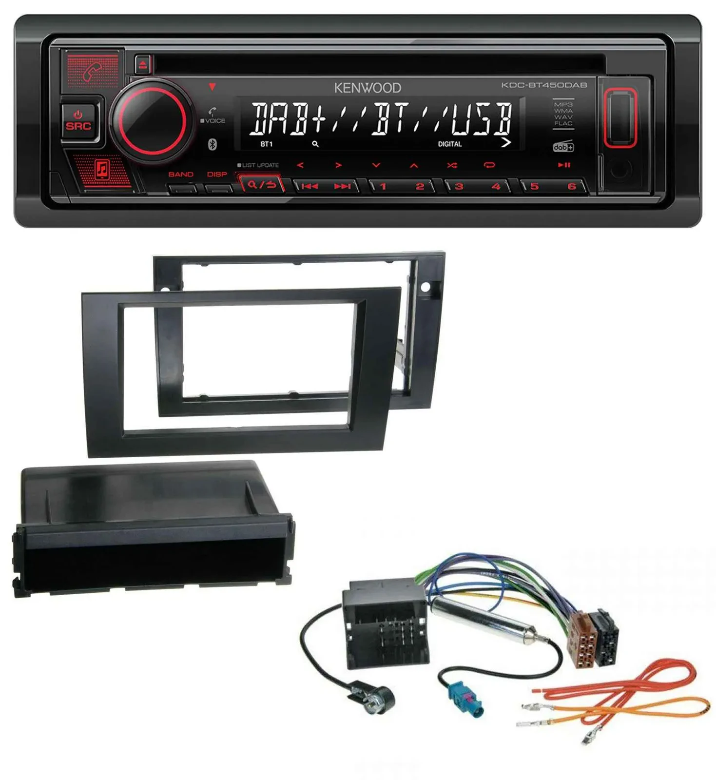 Kenwood MP3 CD USB Bluetooth DAB Autoradio für Audi A4 01-08 B6 B7 Symphony Quad
