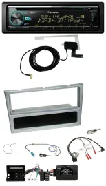 Автомагнитола Pioneer CD/MP3, USB, DAB для Opel Corsa C/Tigra/Meriva, серебристая, совместима с кнопками на руле