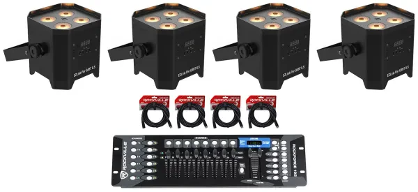 Светодиодный прибор Chauvet DJ EZLink Par Q4BT ILS RGBA с DMX-пультом (4 штуки)