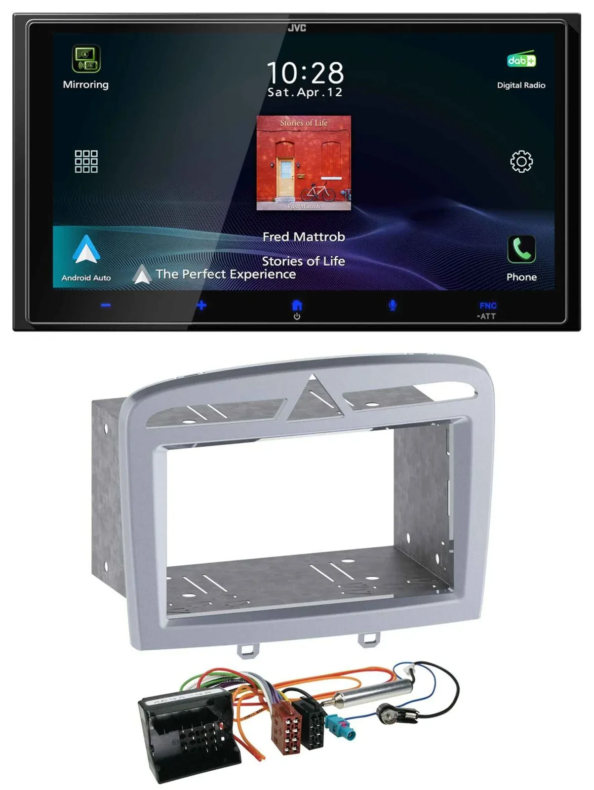 JVC USB Bluetooth 2DIN DAB MP3 Autoradio für Peugeot 308 09-13 warmsilber