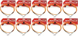 Инструментальный кабель Rockville RCGT3.0O Orange 0.9 м (10 штук)