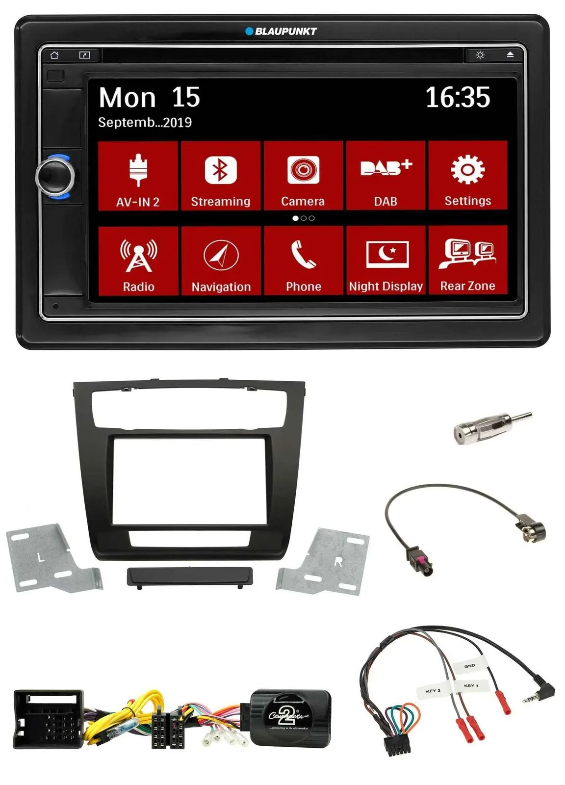 Blaupunkt 2DIN USB DAB Lenkrad Bluetooth TMC Navigation für BMW 1er aut. Klima E
