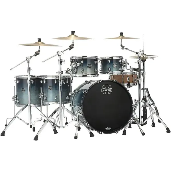 Mapex Saturn Studioease 5-Piece Shell Pack with 22 in. Bass Drum Teal Blue Fade