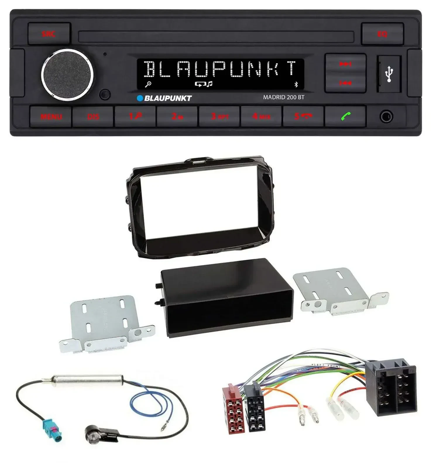 Blaupunkt USB AUX Bluetooth MP3 Autoradio für Alfa Giulietta ab 2013 ISO piano-s