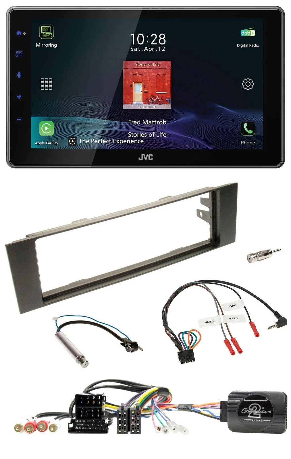 JVC DAB Lenkrad Bluetooth USB Autoradio für Audi A3 (2003-2006)