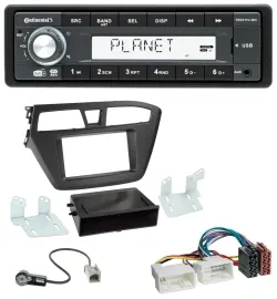 Continental MP3 AUX USB DAB 1DIN Autoradio für Hyundai i20 (2014-2020)