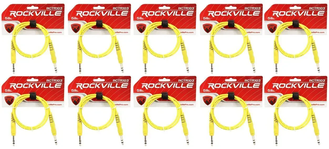 Коммутационный кабель Rockville RCTR103Y Yellow 0.9 м (10 штук)