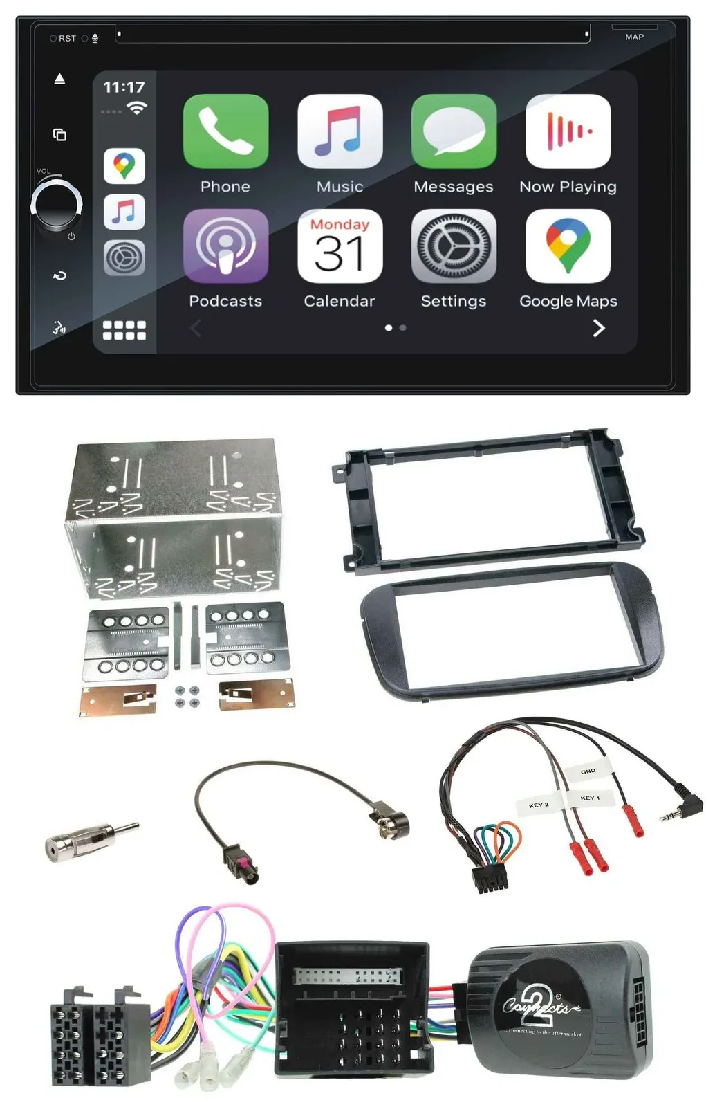 Blaupunkt DAB USB Bluetooth Lenkrad 2DIN TMC Navigation für Ford S-Max Mondeo Pr