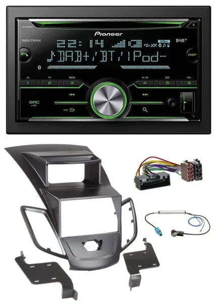 Pioneer Bluetooth MP3 DAB 2DIN USB CD Autoradio für Ford Fiesta 10-17 Display sc