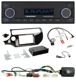 Автомагнитола Blaupunkt DAB, USB, Bluetooth для Kia Rio UB (с 03/2015, поддержка кнопок на руле) черный глянец